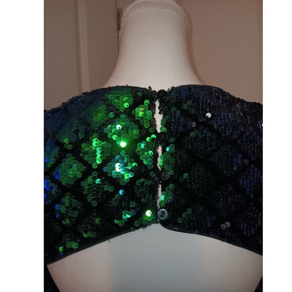 NWT FOREVER 21 Mermaid Sequin Open Back Mini Dress - After Dark Collection - M - Picture 11 of 12